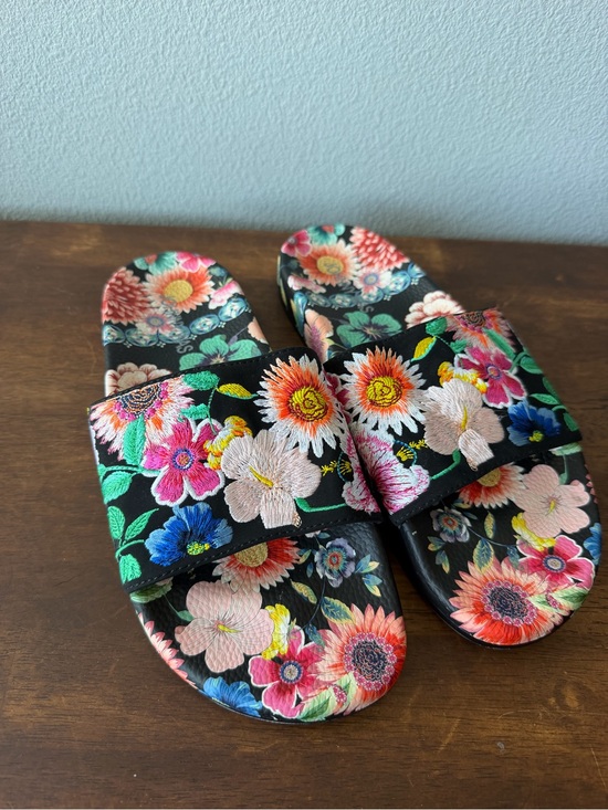 Johnny Was Shoes - Johnny Was black colorful floral embroidered Evening Palace sandals Women’s 8